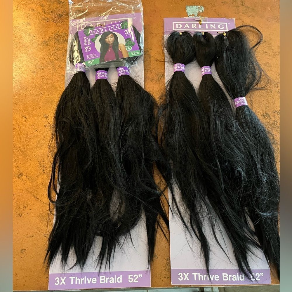 2 Darling Thrive Prestretched Braiding Hair Extension Natural 100% Kanekalon 52”